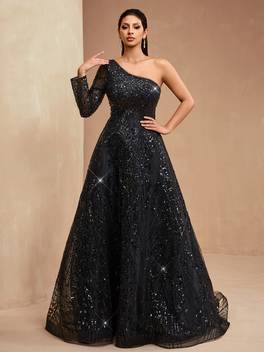 muyiya brand womens dress off shoulder single shoulder train dress with sequin bead pearl lace oversized a line skirt train suitable for formal dinners parties weddings prom hand washable elegant gown