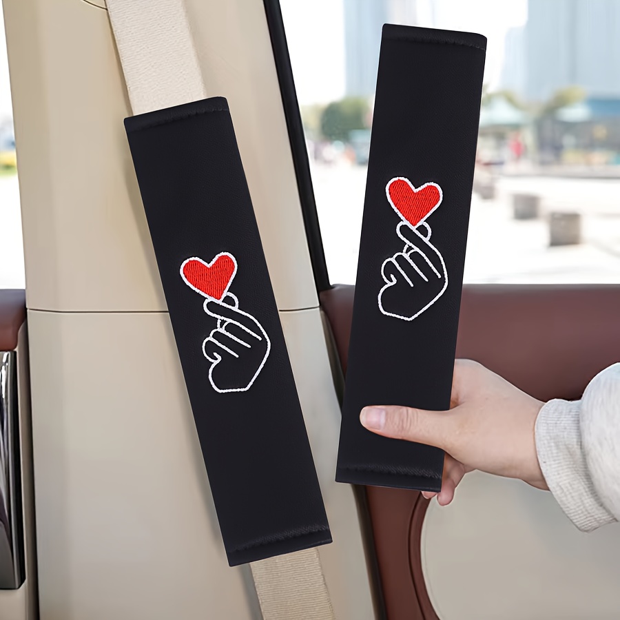 TEMU 2 pezzi Copricuscini per spalline cintura di auto con della "Love", Spalline universali per cinture di auto, Adatte per conducenti e , Accessori