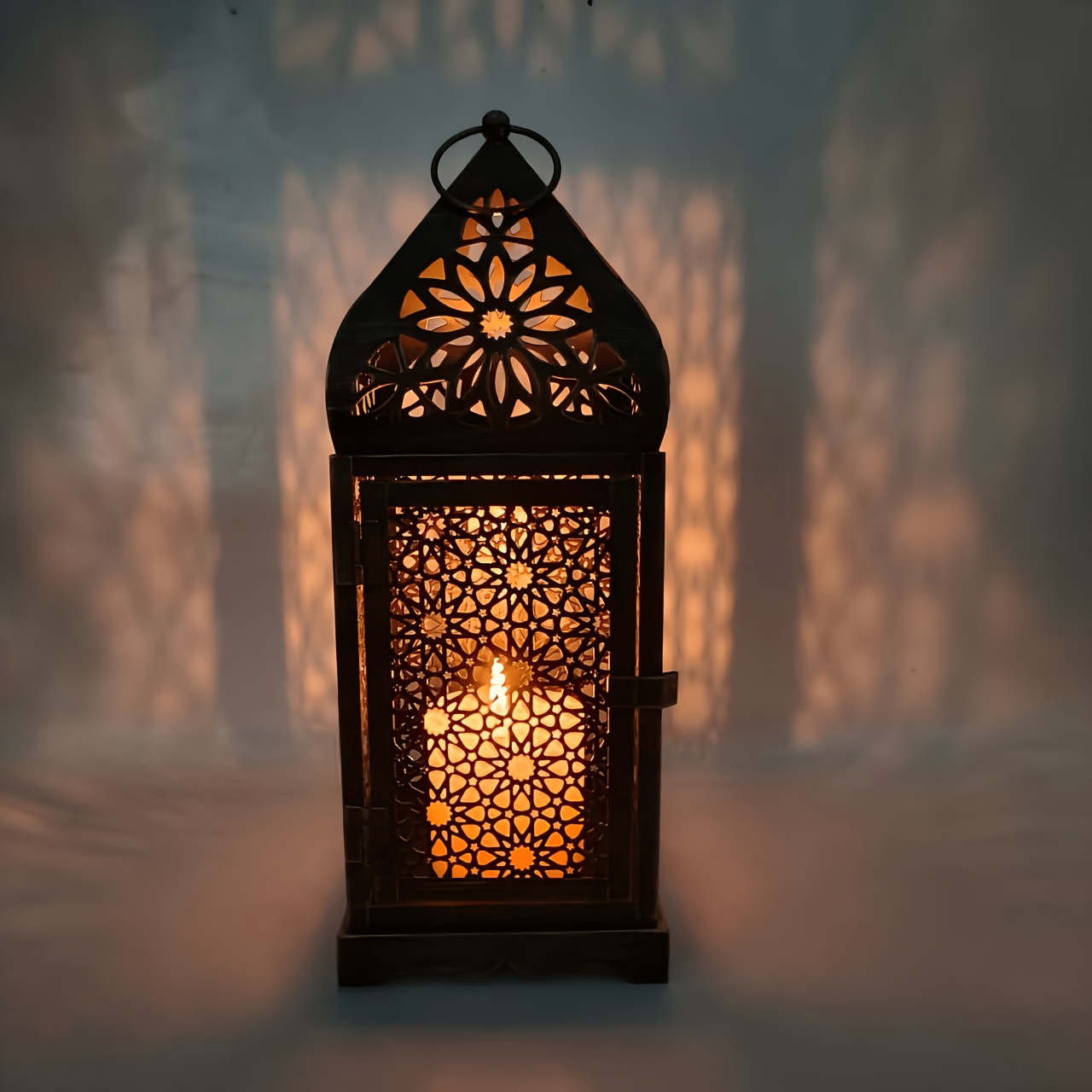 TEMU Moroccan Candle Lantern Vintage Hollow Metal Candle Holder Bohemian Home Decor Indoor And Outdoor Hanging Lantern Ideal For Ramadan Weddings