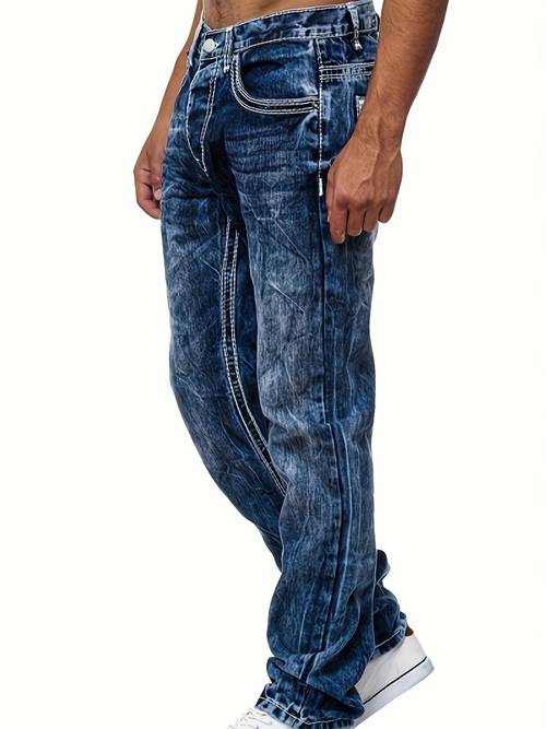 mens distressed stretch denim pants
