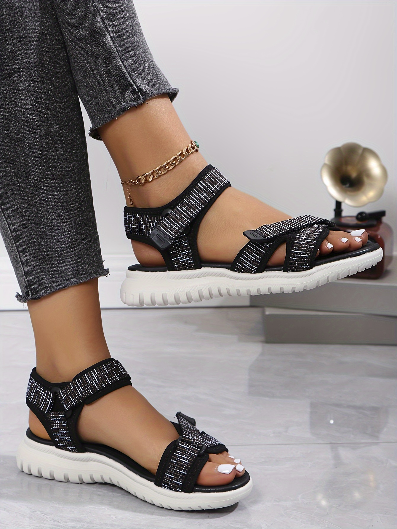 womens summer sports sandals comfortable soft sole with adjustable   walking shoes lightweight platform casual footwear Product details 7