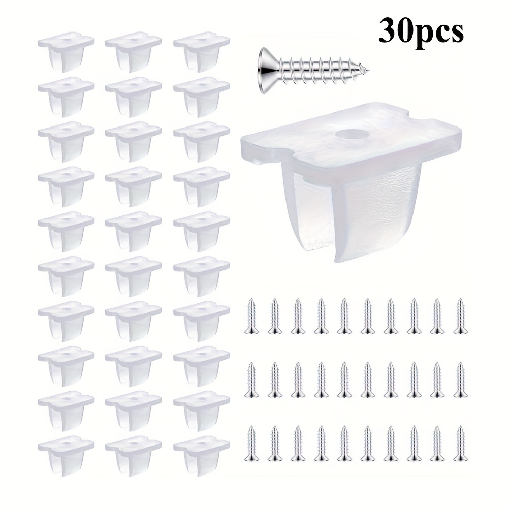 30pcs Of Led Strip Installation Clips, Universal Fixed Brackets, Suitable For 5mm To 6mm Led Strip Lighting, Semi-transparent.