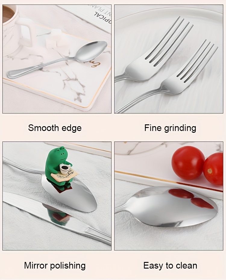60/73pcs, Stainless Steel Cutlery And A Storage Box, Suitable for 12 People; Mirror-polished Kitchen Utensils, Steak Knives, Spoons, Forks, And Tray, Ideal for Wedding, Camping, Home, Birthday, Suitable for Parties And Christmas Party.