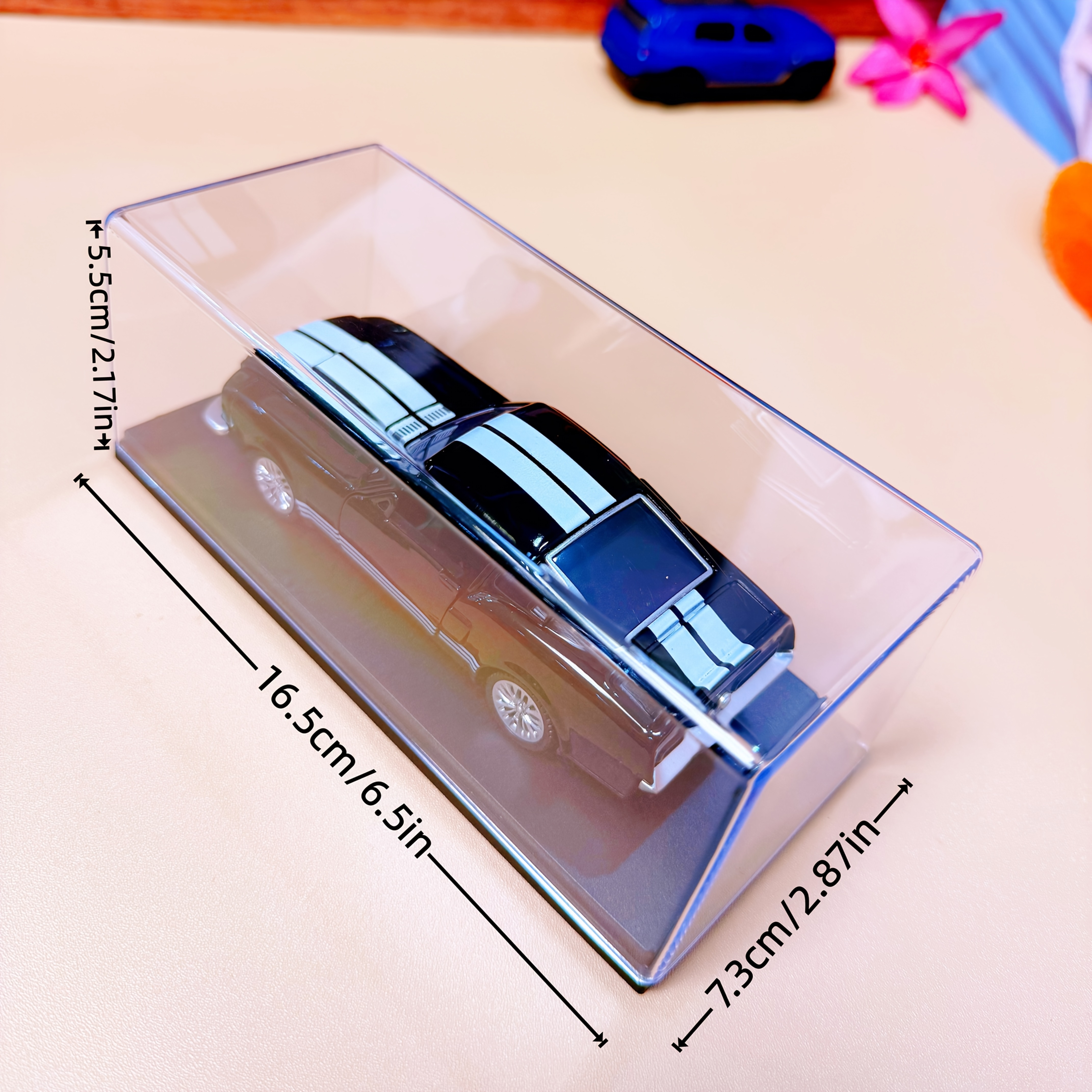 TEMU 1pc 1:43 Premium Acrylic Transparent Dust-proof Car Model Display Box, Display Box Dimensions: 16.5cm X 7.3cm X 5.5cm / 6.5in X 2.87in X 2.17in,