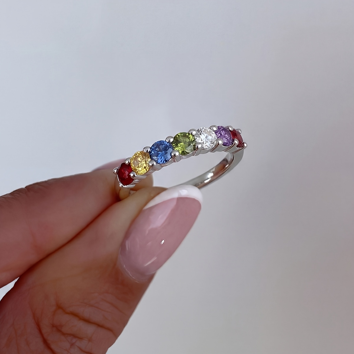Luxury Stackable Synthetic Zirconia Rings, Wedding Band Set