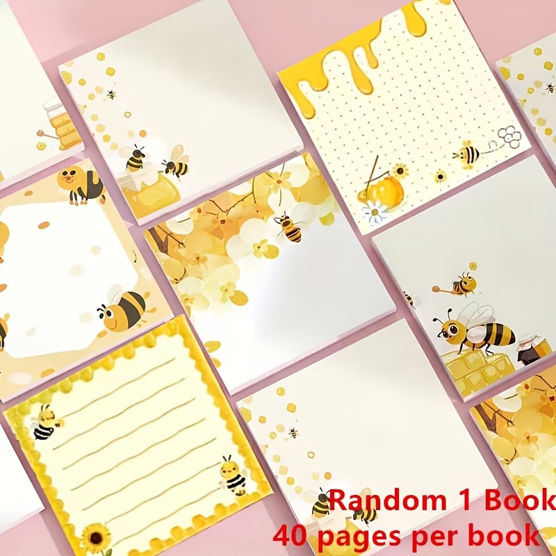 TEMU Random Assortment Of 40 Cute Sticky Notes, 1 Pad Per Pack, 3x3 Inch Memo Pad Set, Adorable Cartoon Memo Stickers, Adhesive Repositionable Notes,