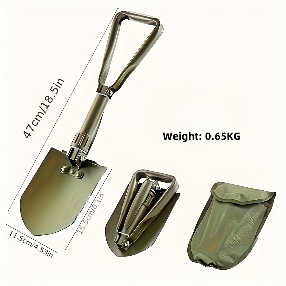 Image of Stainless Steel Survival Shovel - Multifunctional Folding Shovel, Essential For Camping, Hiking, Backpacking - 15+ Uses Heavy Duty Tactical Shovel, Essential Outdoor Emergency Tool