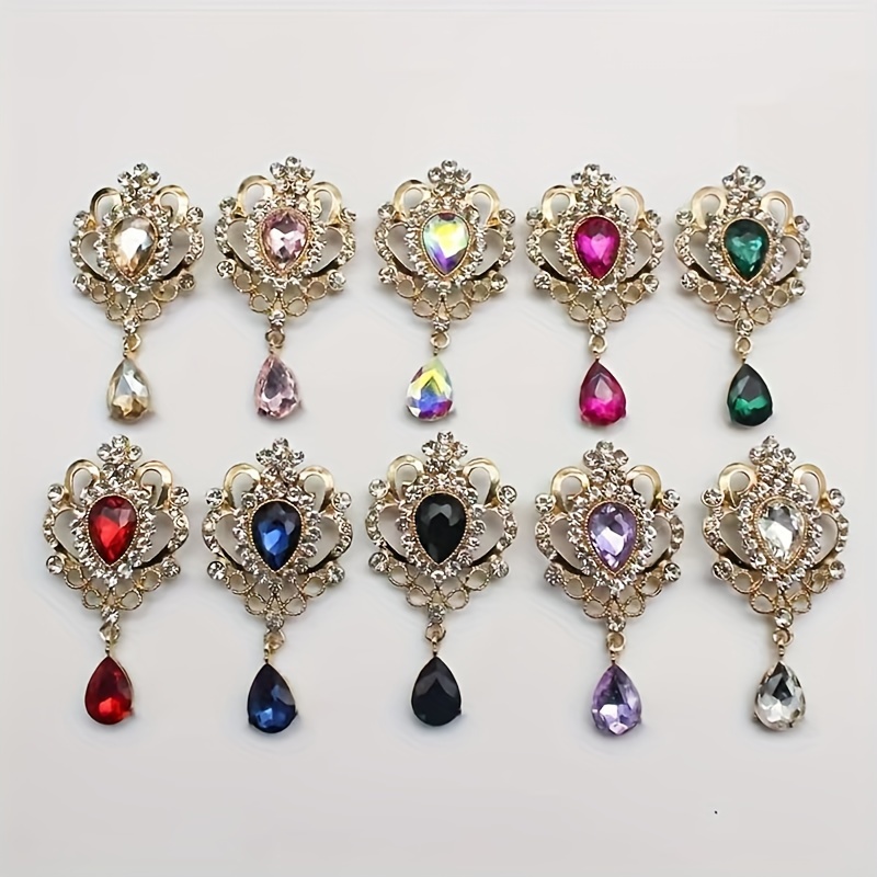 

Vintage-inspired Brooch With Detachable Rhinestone - Alloy Fashion Accessory For Women, Casual Attire