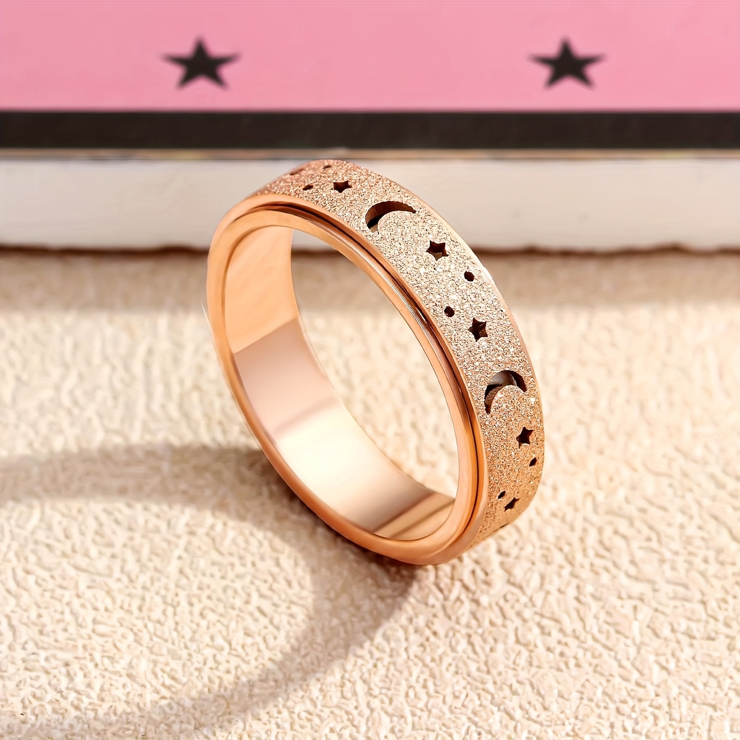 unique spinner ring for women men rotatable moon   with stainless steel   gift for eid ramadan Product details 1