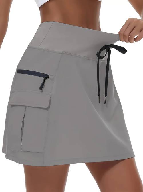 womens high waist zippered multi pocket outdoor climbing quick dry athletic shorts wl91