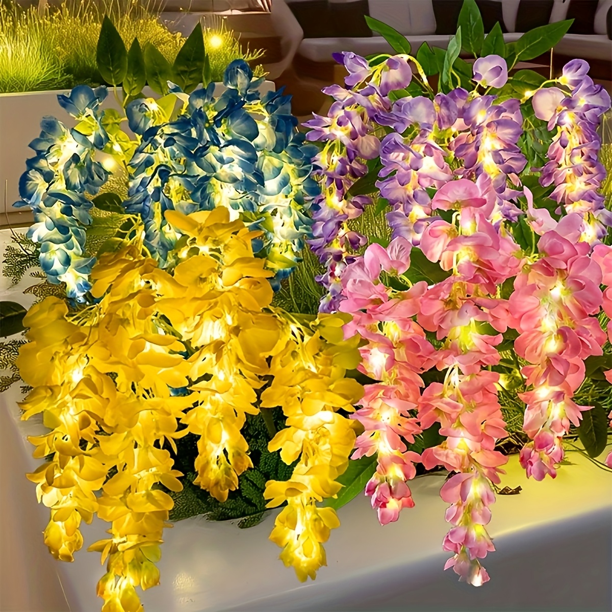 1 stück 3 led große blume solar pink weiß
