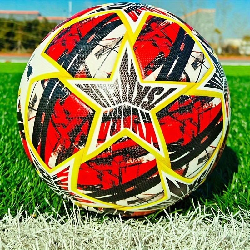 Balón de fútbol de calidad para la Copa del Mundo, tamaño 5, térmicamente  unido con costuras sin costuras, peso oficial de partido, piel sintética