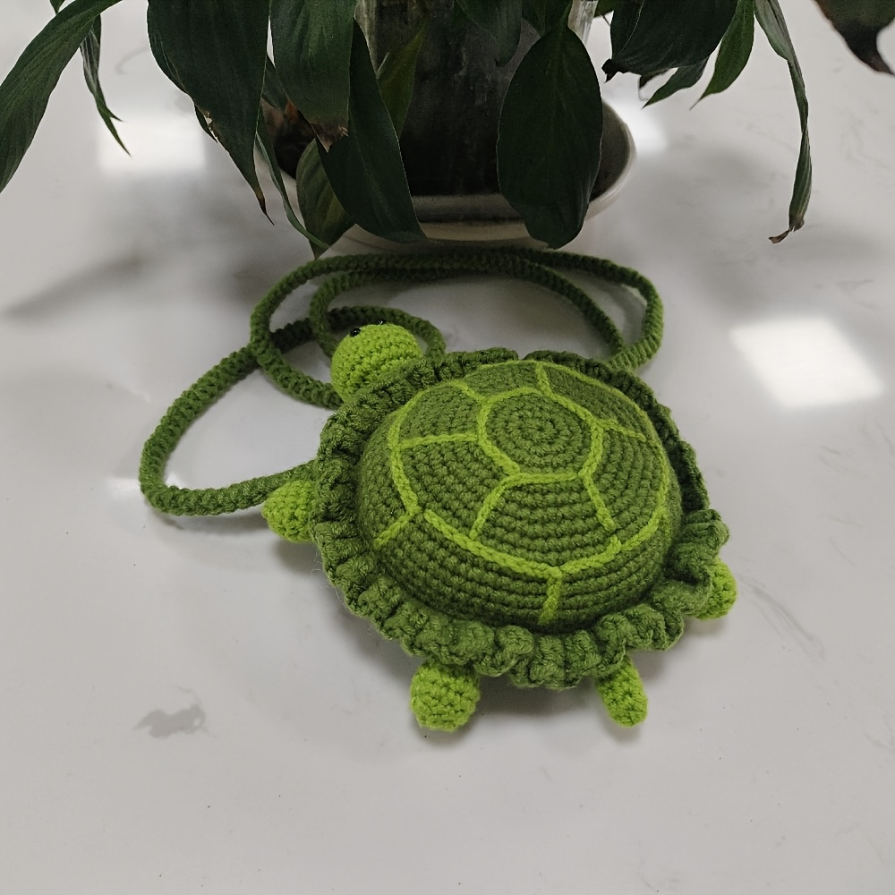 Image of Women's Crossbody Bag Valentine's Day Gift Handmade Crochet Cute Mini Exquisite Turtle Bag 1pc
