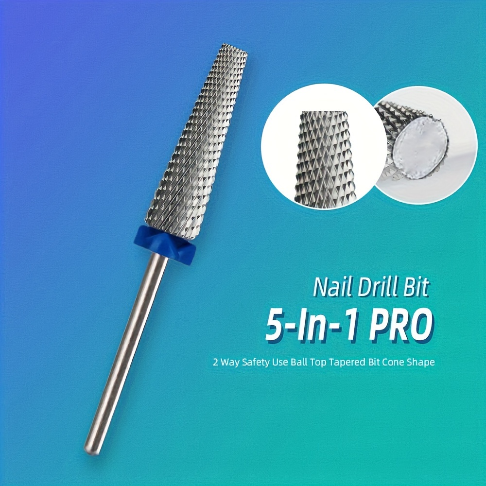 TEMU 24mm Extra Long Nail Drill Bit, Nail Polishing Cleaning Brush, Acrylic Gel Nail Repair, Nail Polishing Tool, Nail Art Tool