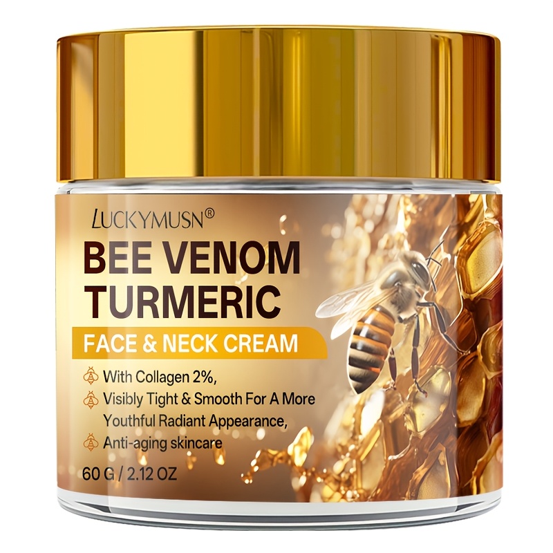 Bee Venom & Turmeric Face & Neck Cream With Retinol, Hyaluronic Acid, Collagen & Vitamin + - Lift, Hydrating Moisturizer For Sagging Skin, Suitable For Types ( Dry, Oily) -