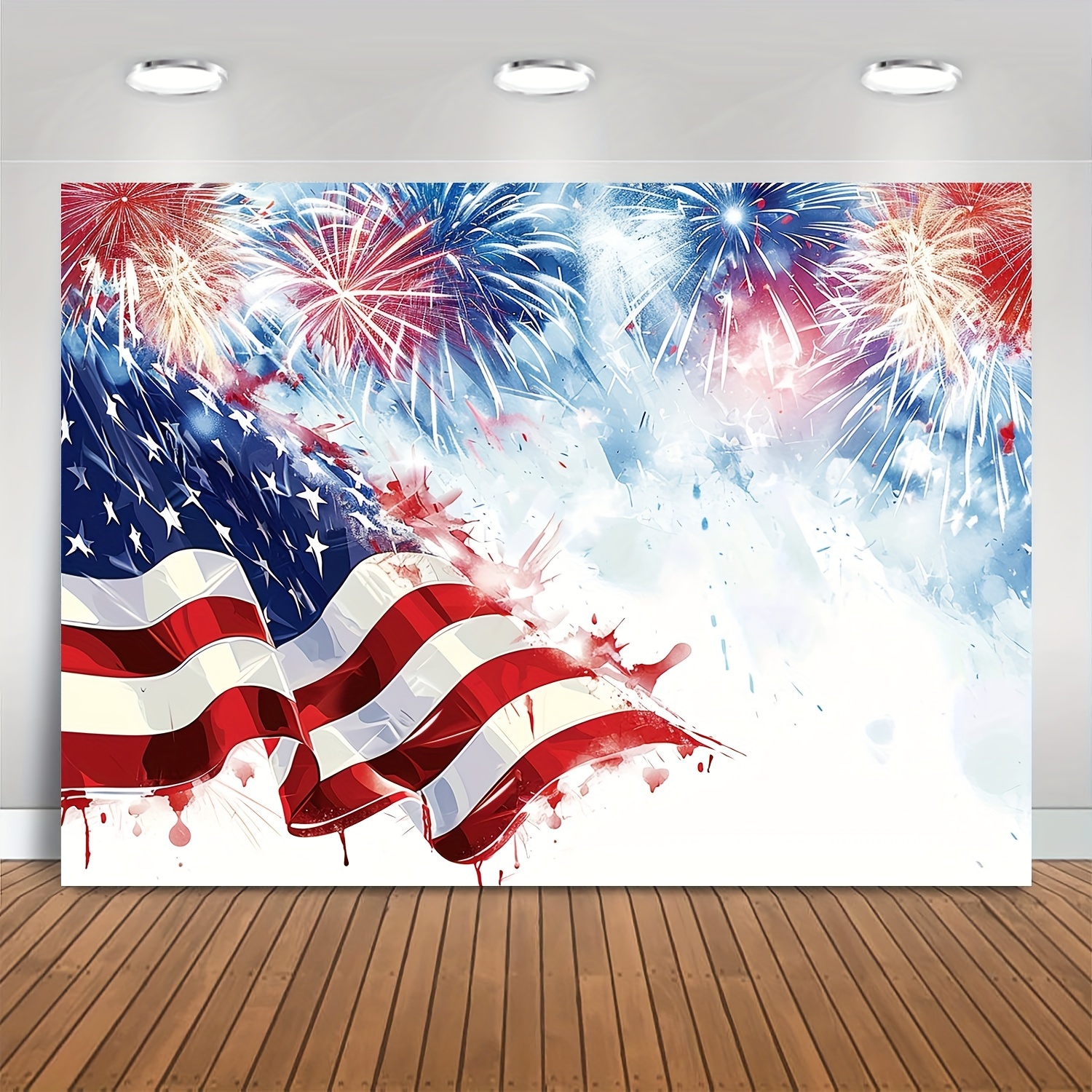 4th Of July Photo Backdrop Banner 6x4Ft - Patriotic Independence Day Photography Background