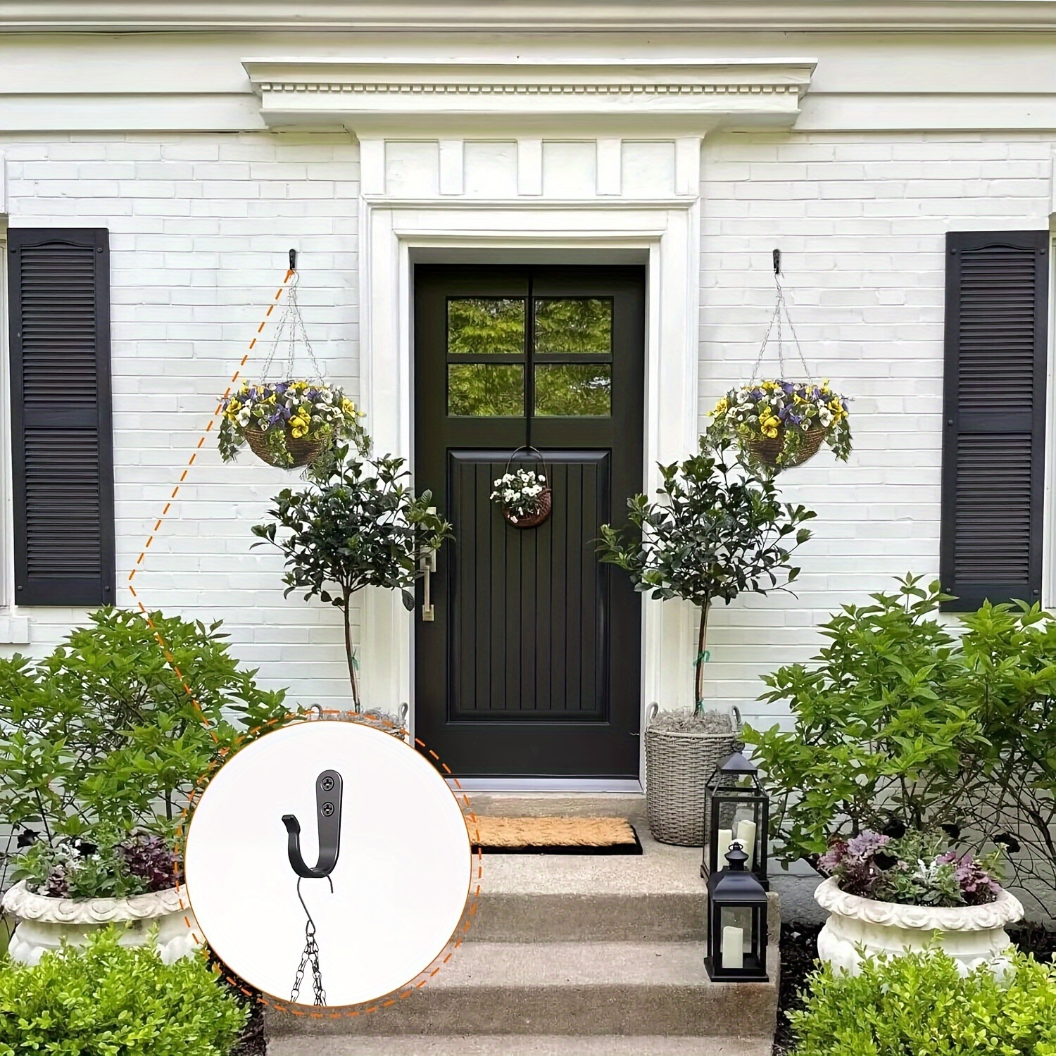 20pcs heavy duty iron coat hooks wall mounted metal hangers rust resistant painted   industrial display hooks for home office decor details 2