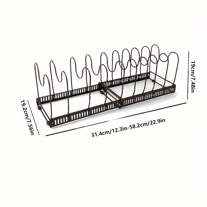 1 Set Pot Rack, 10 Adjustable Dividers Pots And Pans Organizers, Expandable Pots Lid Holder, Kitchen Cabinet Pantry Bakeware Organizer And Storage, Kitchen Accessories Rv Kitchen Cooktop Accessories