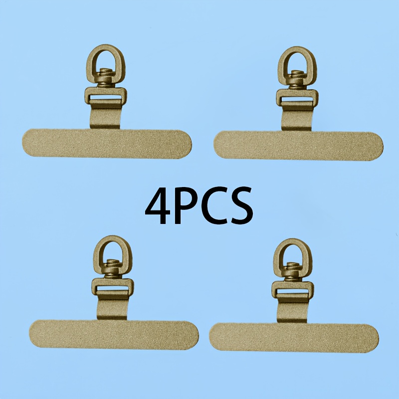 TEMU Set Of 4 Enhanced Aluminum Alloy Phone Lanyard Connectors, Metal Patches, Safety Additions, Universal Phone Additions