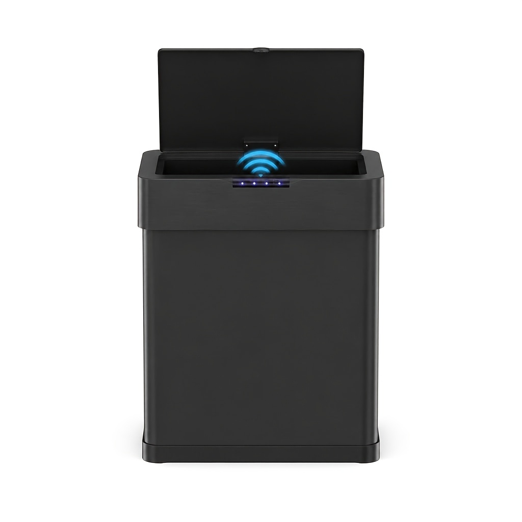 Image of 30l Motion , 41x39x27cm, Automatic Touchless Kitchen Trash Can, Stainless Steel Wastebasket, Smart Electric Bin With Led Indicator And Alert, Quiet Lid, Bag Holder Ring, For Home Office Bathroom
