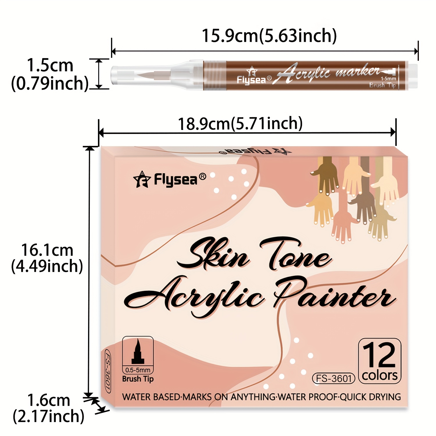 12-Color Acrylic Paint Marker Set for Multi-Surface Use