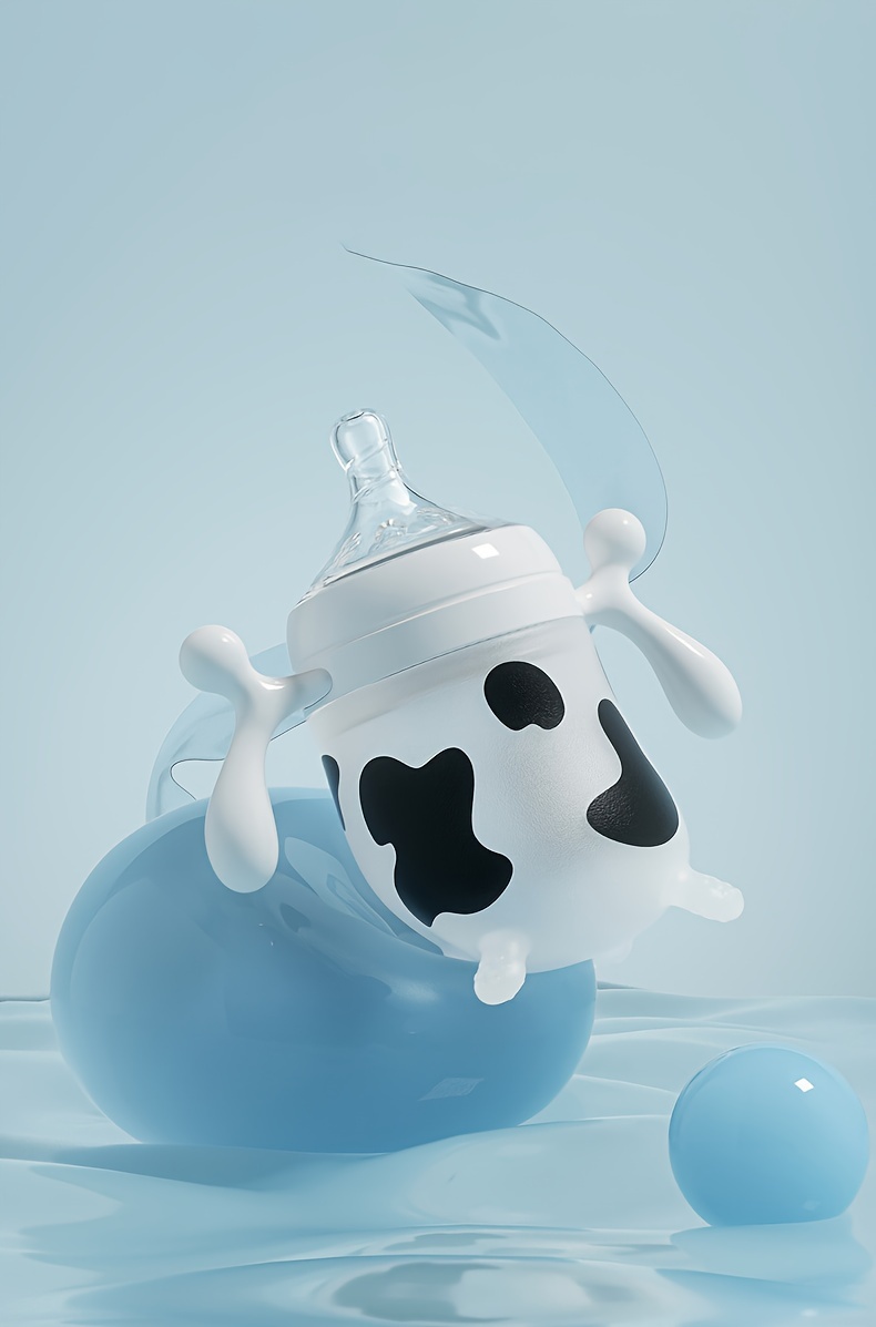 2 stuks/1 stuk HOTMIR Babyvoedingsfles met Handvat - Wijde Mond Voedingsfles Geschikt voor Baby's/Peuters, PP Fles voor Moedermelk/Formule, Reisvriendelijke Babyfles