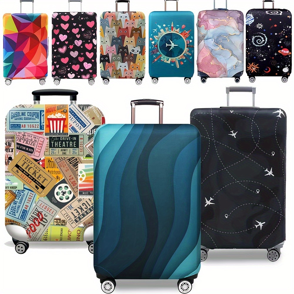 elastic polyester luggage protector cover suitcase Temu United Kingdom