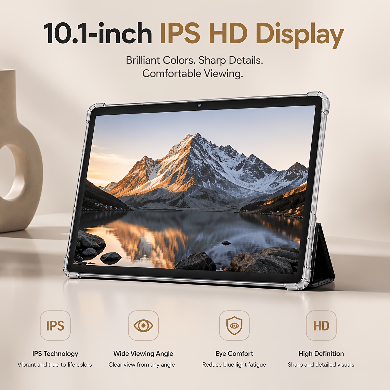 Tablet PC Android 15 de 2026, Tela IPS HD de 10.1", RAM Expansível de 6GB 7
