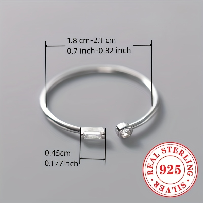 925 Silver Open Ring with Synthetic Zirconia, April Birthstone