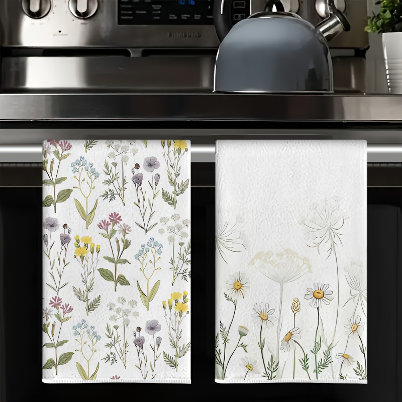 TEMU 2pcs Set, Kitchen Towels, Microfiber Absorbent, Dish Cloths, Scouring Pads,, Tea Towels, Super Soft, Highly Absorbent, Kitchen Decor, Neighbor