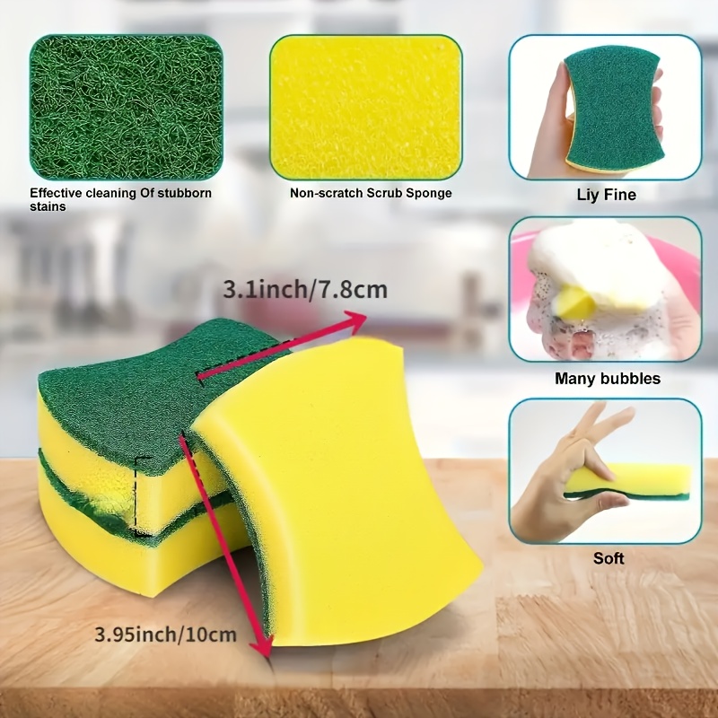 12 24pcs scrubbing sponges and scrubbing pads suitable for cleaning kitchen tableware and bathroom strong and   details 5