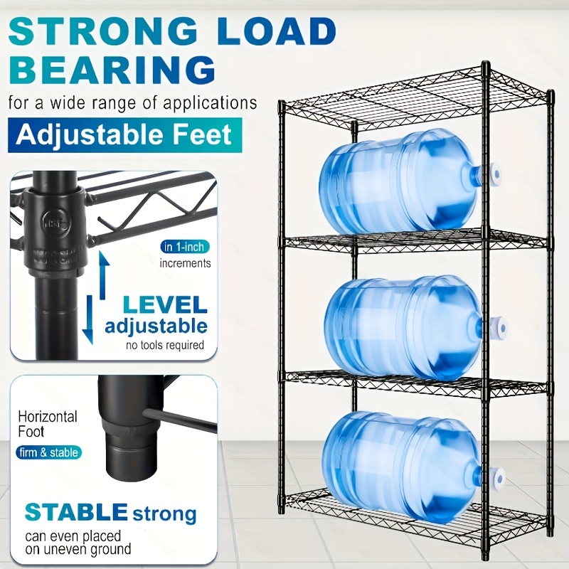 

Wire Shelving , 5 Shelf Metal Storage Rack Nsf Rack Garage Shelving Adjustable Heavy Duty Tier Metal Shelving