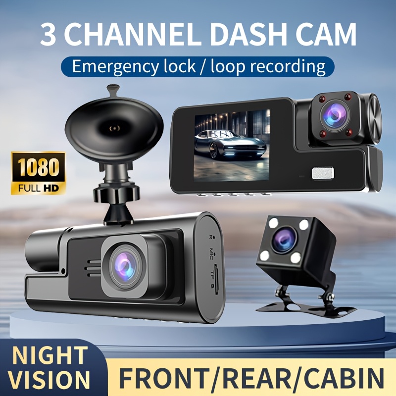 

3-channel Driving Recorder With High- , Fhd1080p, Ultra , Real-time Recording With Black Box, High- Night Vision With , Loop Recording