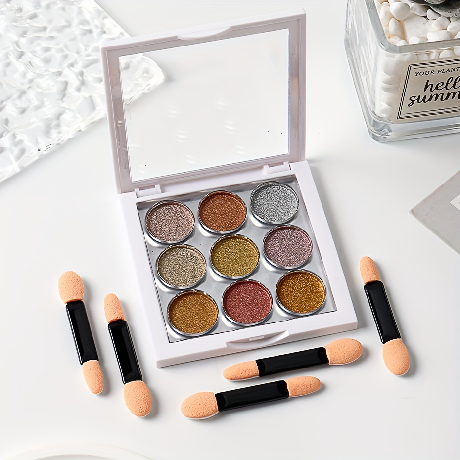 9 Solid Color Chrome Nail Powders with Sponge Applicators