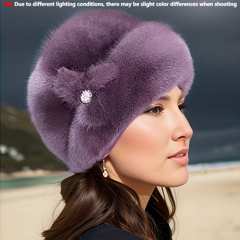 TEMU Gorro de Invierno para Mujer - Gorro Elástico, Color Sólido, Lavable a , para Navidad y San Valentín, 30 Opciones Festivas