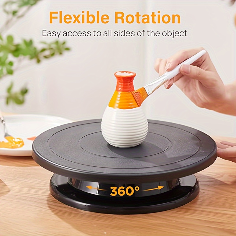 

11-inch Rotating Turntable With Non-slip Base, Black Painted - Ideal For Cake Decorating, Painting & Display - Parties, Weddings, Bakeries & Birthdays