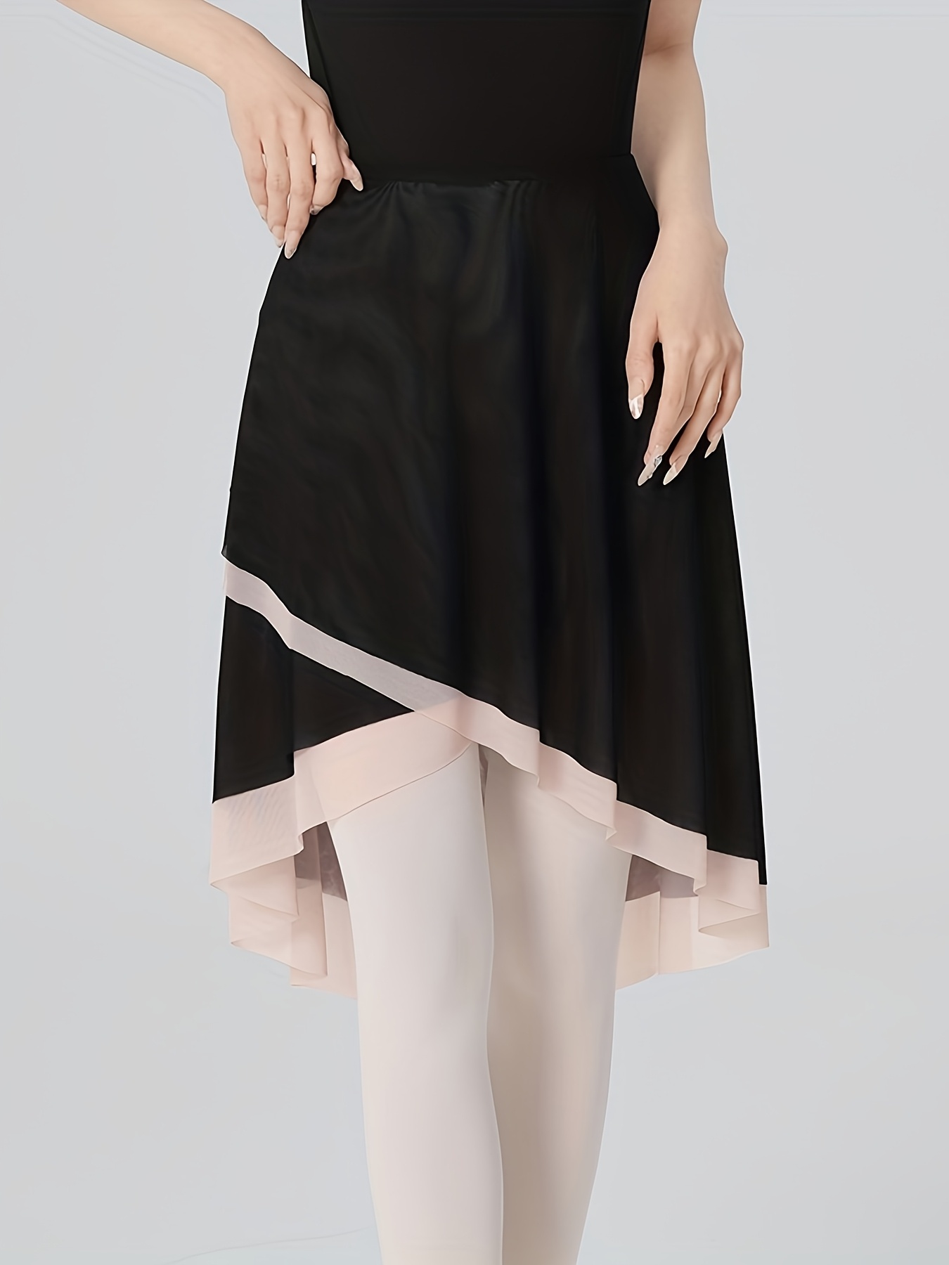 Gonna A Portafoglio In Chiffon Per Balletto, Donna E Ragazza, Cintura Regolabile, Nero, Taglia L