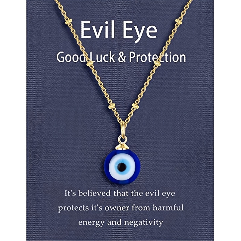 

Elegant Evil Eye Pendant Necklace With Glass Beads - Alloy, Casual Attire & Gifting