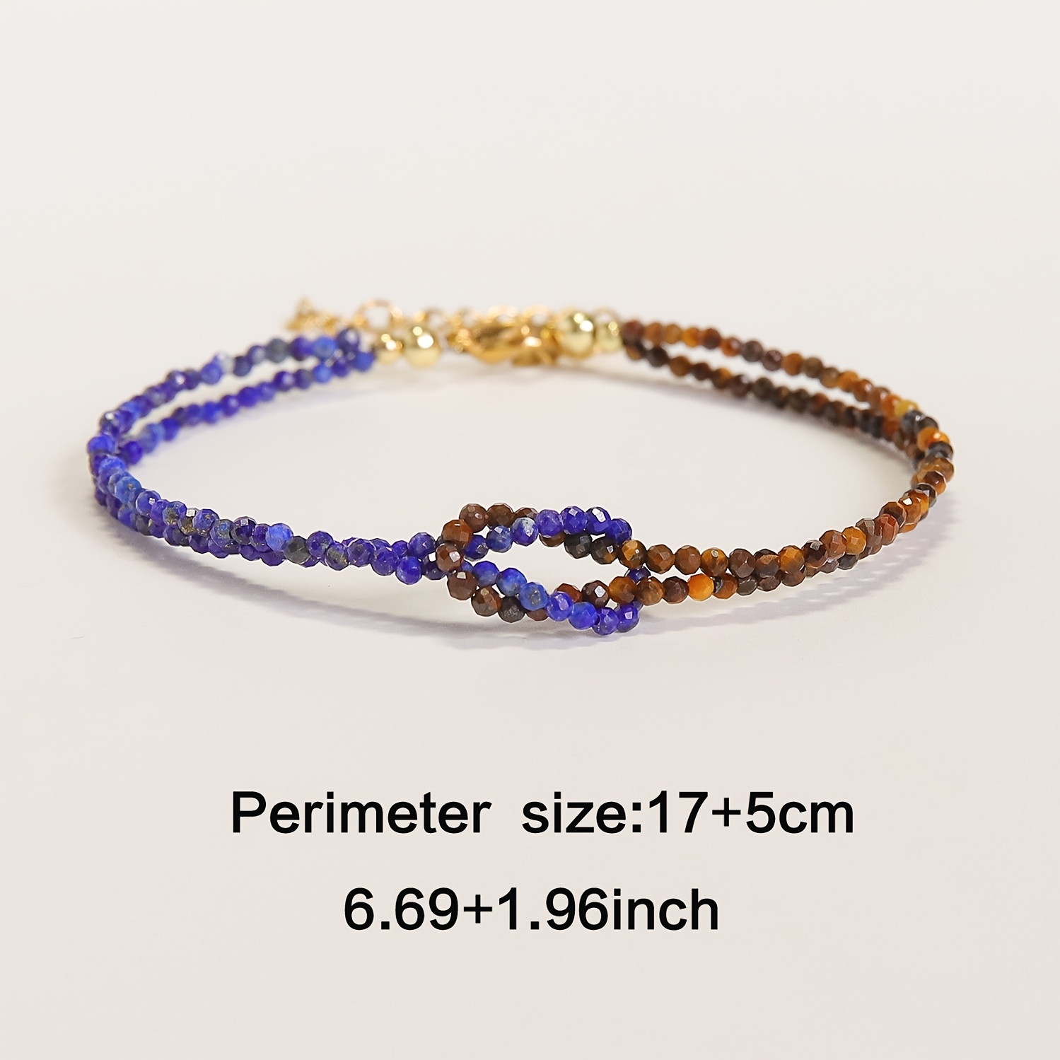 Men's Boho Natural Stone Bracelet with Tiger Eye & Lapis Lazuli