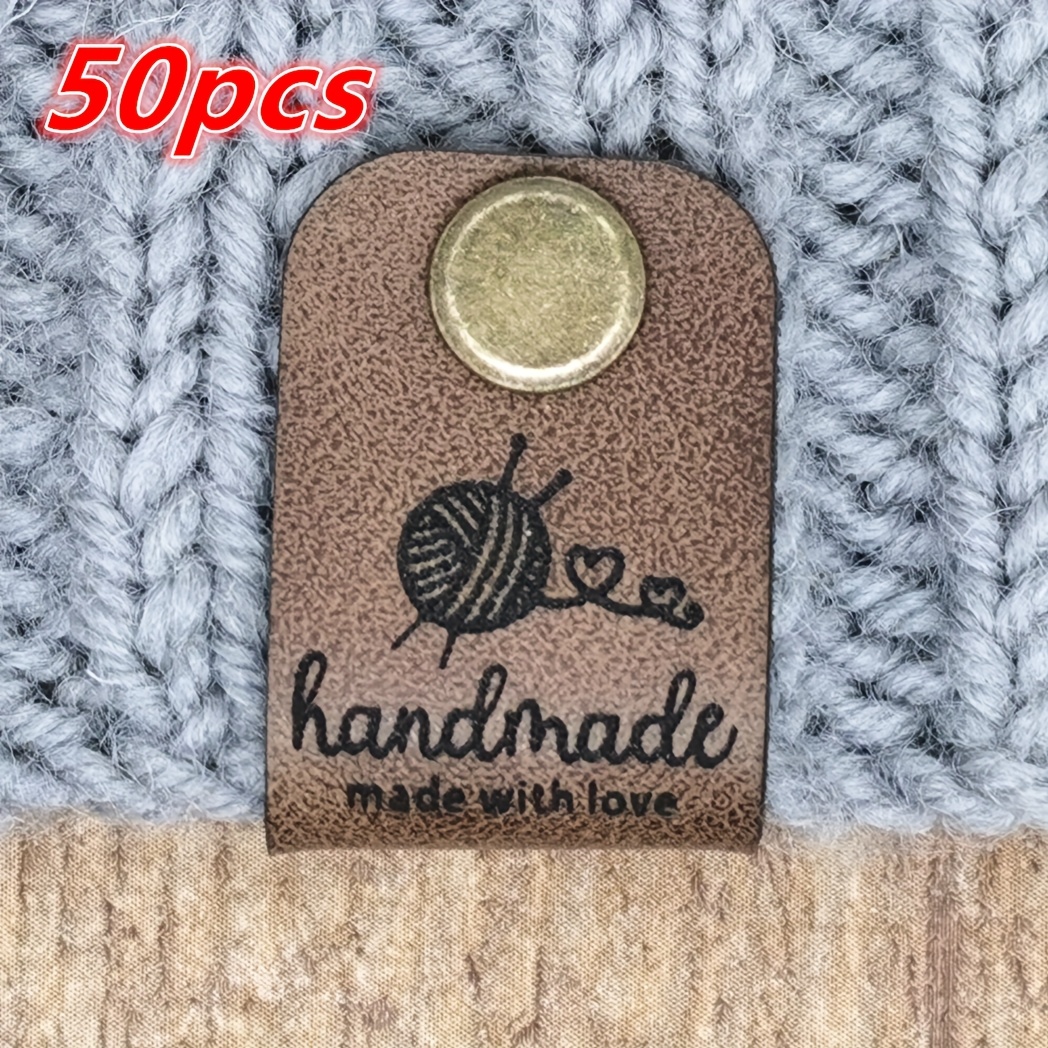 TEMU 50pcs Custom Synthetic Leather Labels, Personalized Text, Diy Craft Tags, Ideal For Hobbyists - Gifts, Decorations & Bookmarks, Personalized