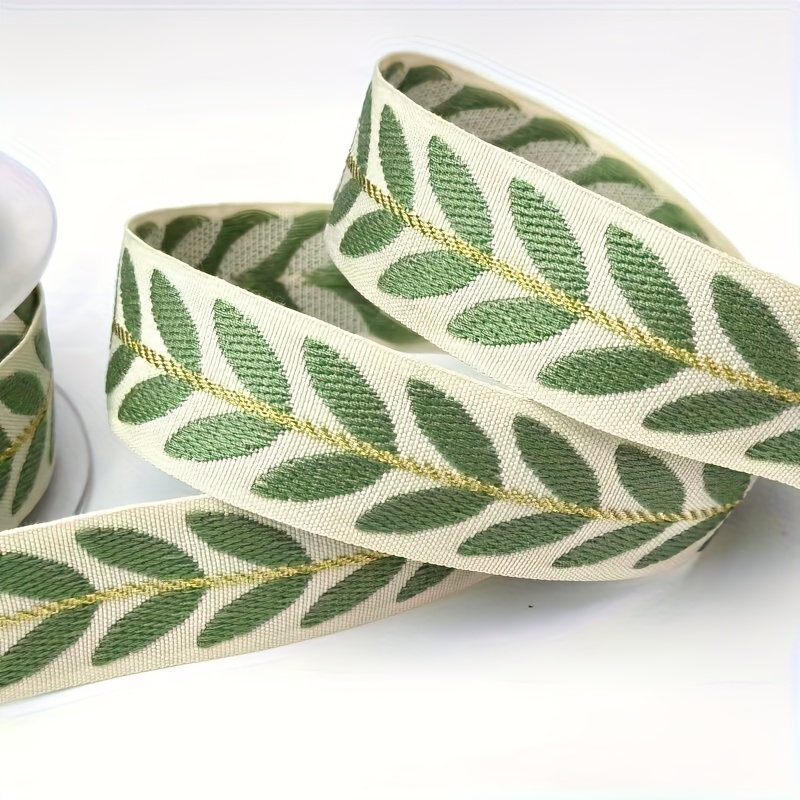 1 Roll (/6 Meters) Leaf-themed Winding Ribbon With Leaf & - Compatible With Sewing Machines, For Fabric Crafting, Clothing, Bags, Hats, Keychains - Decorative Edging Tape In,,,,, - Durable