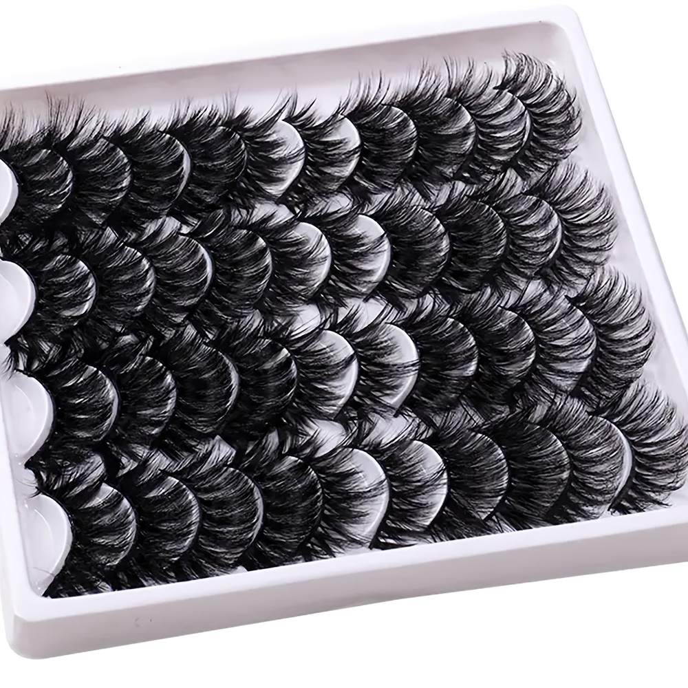 20 Pairs Messy Lashes Thick Curly Makeup False Eyelash Extension For Daily Party Use