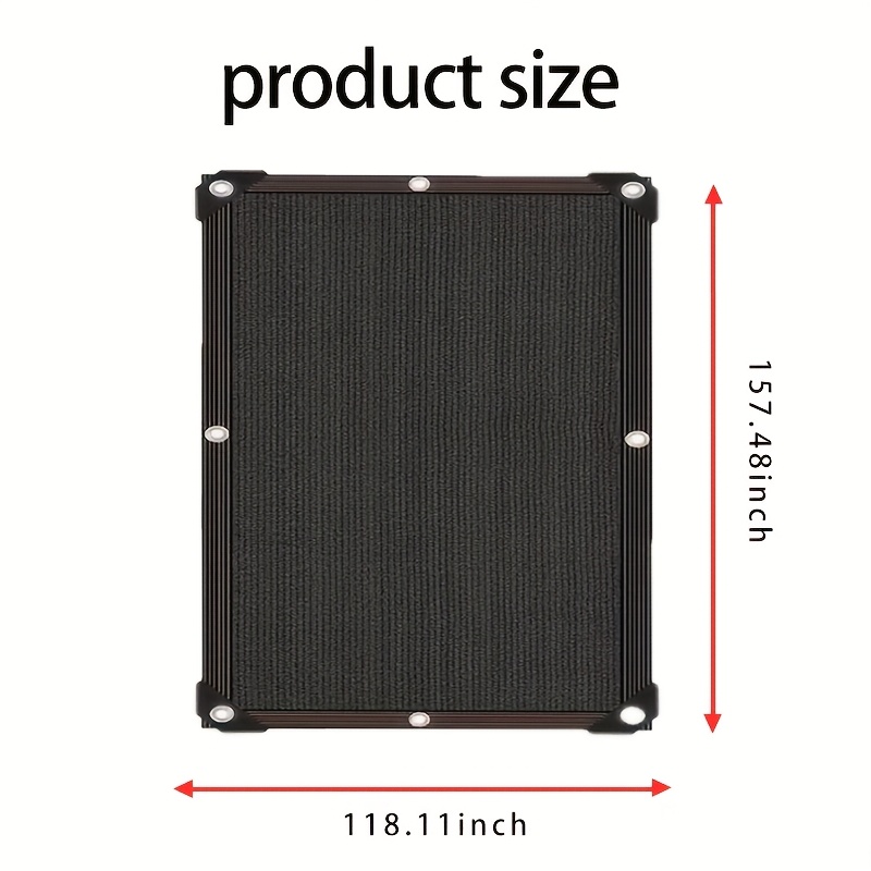 TEMU Outdoor Shade Canvas - 93% Sunshade, Uv And Wind Resistant Heavy Duty Hdpe Fabric, Black Rectangular Canopy For Patio, Gazebo, Patio, Lawn,