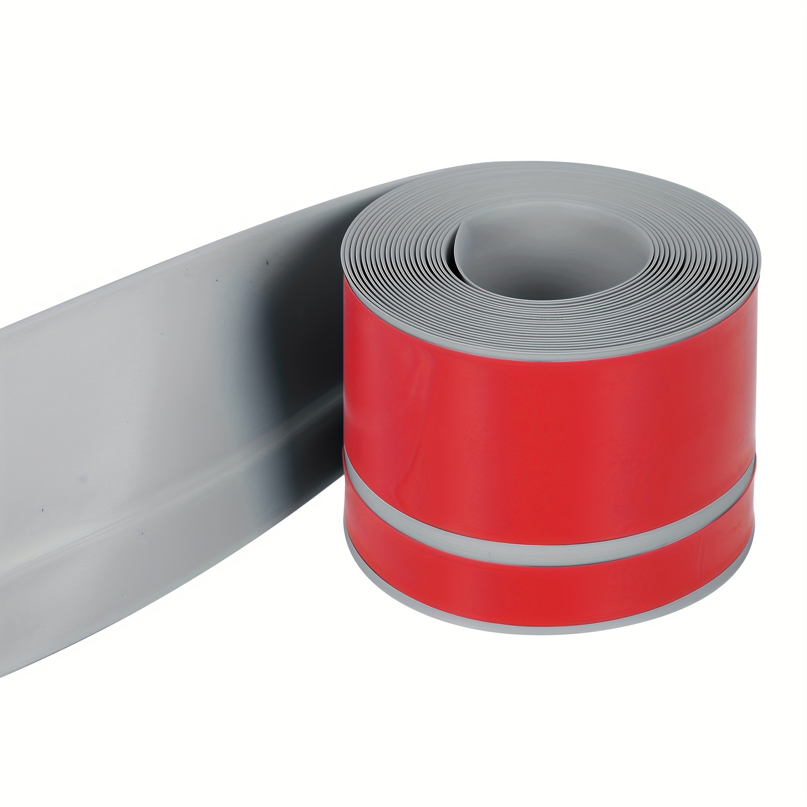 PVC Self-* Flexible Skirting Board Trim, Plastic Skirting Board  Cover (Black, White And Gray) Total Width 70MM, Wide Edge 50 Folding