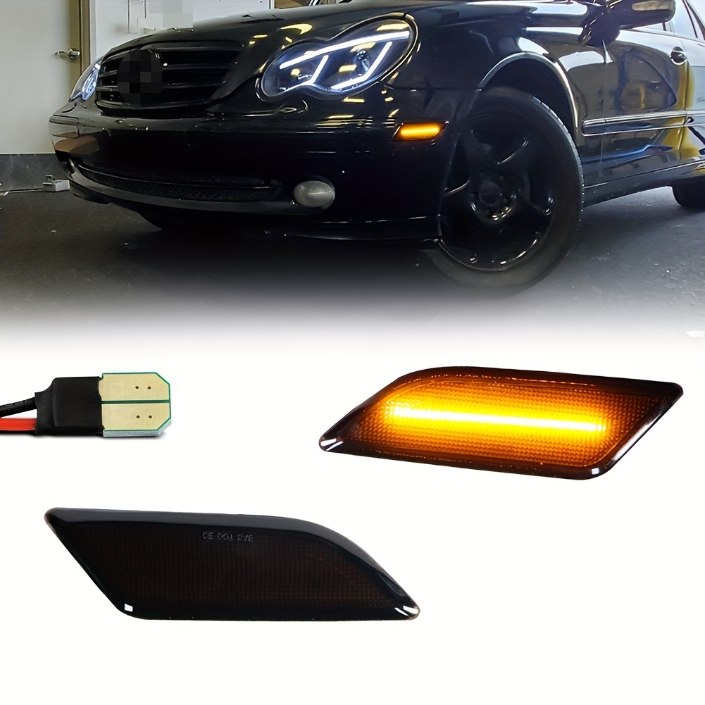 

Smoked Lens Amber/white Led Lamp Front Side Marker Light For Mercedes For W204 For C250 For For C350 For C63 For 2012 2013 2014 For Benz