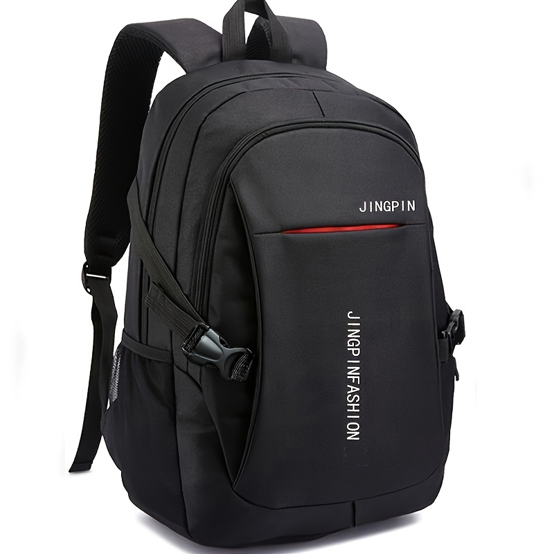 Image of 1pc Compact Men's Nylon Backpack - Large Capacity Travel Bag For Work And University - Durable, Spacious, Usb Cable Not Included - Stylish Women's Fashion Backpack