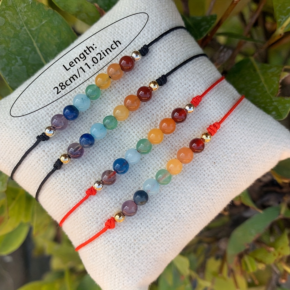 Set of 2 Natural Stone 7 Chakra Bracelets
