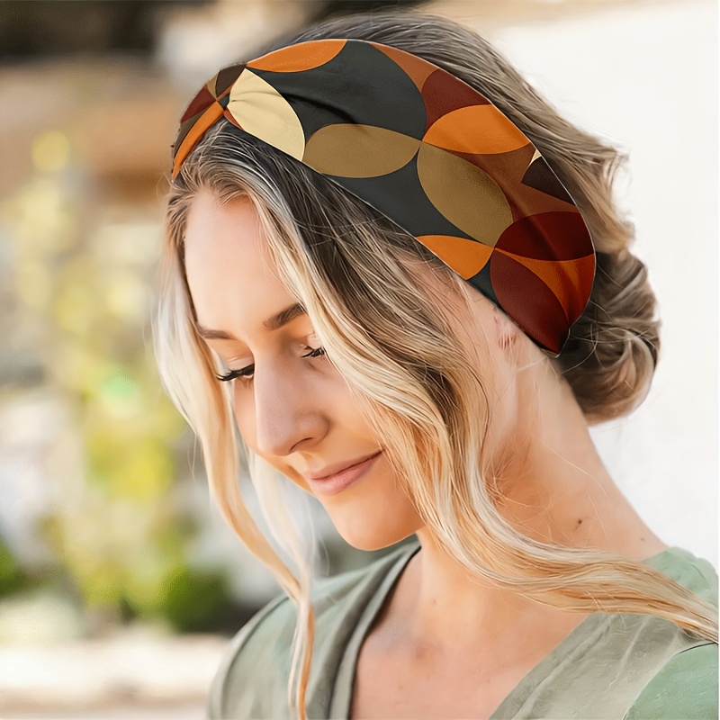 TEMU Women's Vintage Wide-brim Headband With Ear - Elastic Ear-warming Headscarf Suitable For Sports, Outdoor, Weather | Machine Washable - Headwear