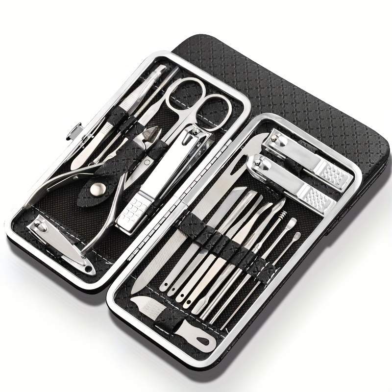 

19 In 1 Stainless Steel Manicure Set, Nail Clipper Kit, Pedicure Tools For Men And Women