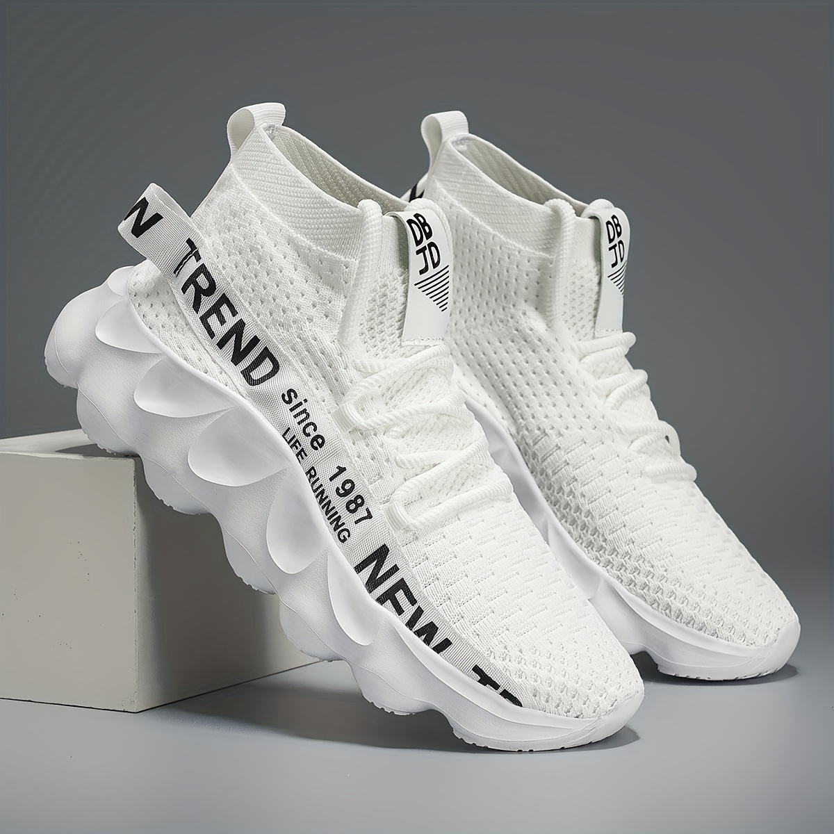 Casual Versatile Letter-woven Webbing Socks Shoes